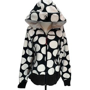 Lululemon Scuba Hoodie Black/White Polka Dots 10